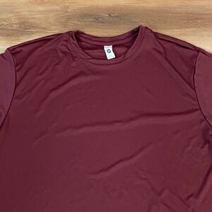 BAW Shirt Mens 2X Long Sleeve T Shirt Maroon Athletic Activewear Performance